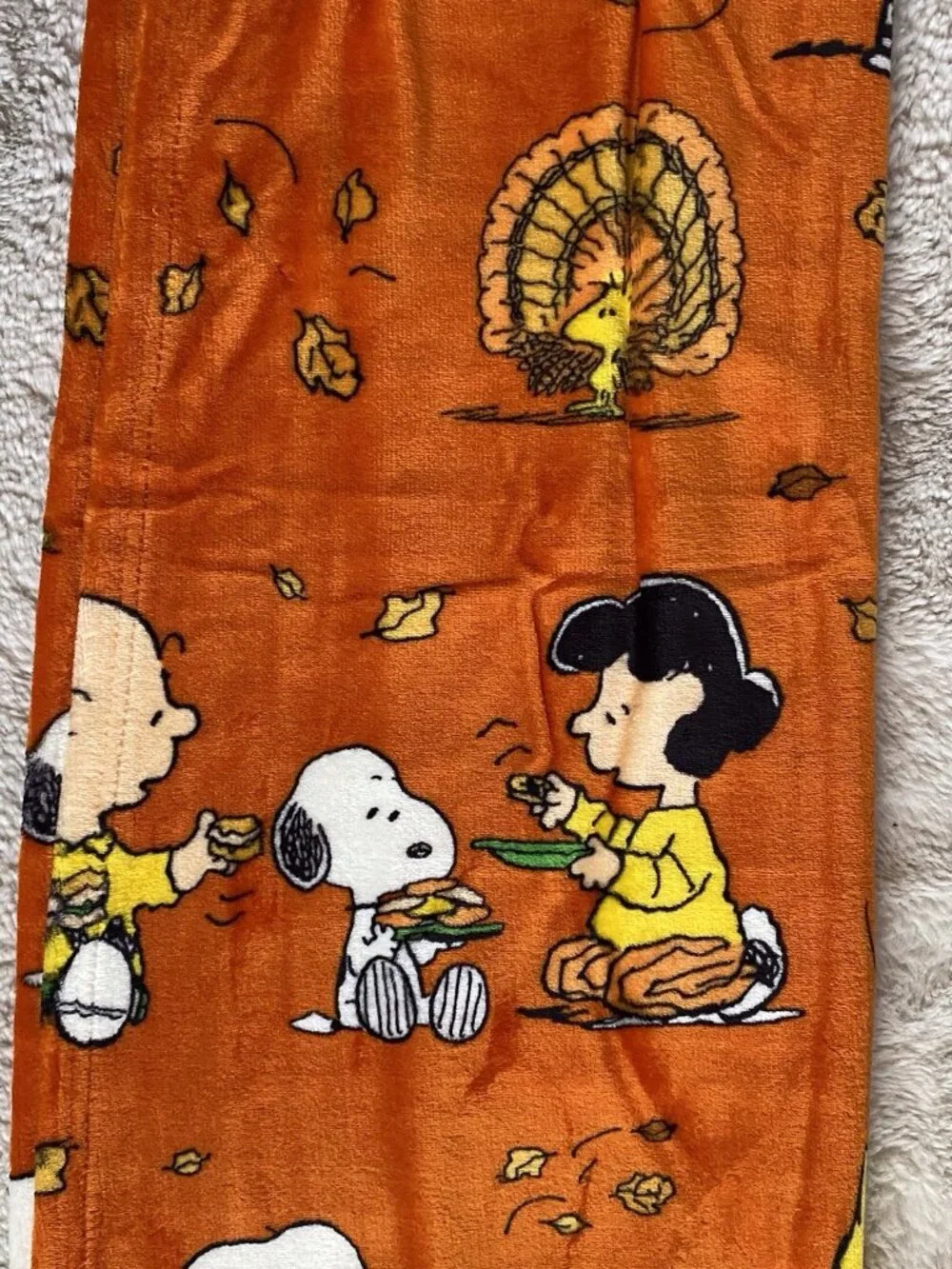 Peanuts Snoopy Charlie Brown Fall Thanksgiving Throw Blanket 50” X 70” NEW